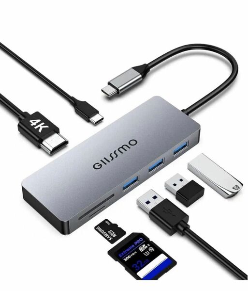 GIISSMO USB C ハブ アダプタ 7IN1 USB Type-C ハブ マルチポート 4K HDMI