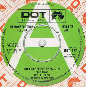 ●THE ILLUSION / DID YOU SEE HER EYES [UK 45 ORIGINAL 7inch シングル DEMO PSYCH ROCK 試聴]