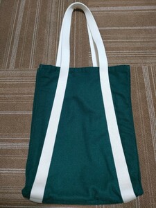 美品　アメリカ製　ALEX CRANE／tam tote／グリーン×アイボリー／トートバッグ／ツートーン／無地／アレックスクレーン　ウール系素材