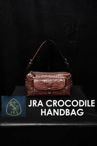 JRA одобрено коврик крокодил ручная сумочка плечо .. плечо one ручная сумка wani кожа настоящий черный ko красный светло-коричневый тон полный отметка сделано в Японии 
