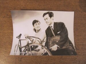 2309MK●映画スチル写真「女競輪王」新東宝/1956昭和31●前田通子/杉山弘太郎●スチール写真/モノクロ/セピア/約11.1cm×15.3cm