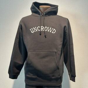 新品未使用　UNCROWD　スウェットフーディ　ブラック　Lサイズ　2023年秋冬新作　送料無料　アンクラウド　発泡プリント　裏起毛 10オンス