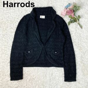 Harrods ハロッズ ニットジャケット カーディガン 黒 レディース B92305-52