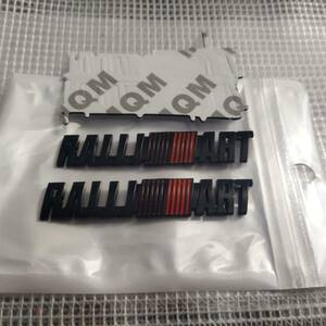 【送料無料】RALLI ART(ラリーアート) ミニエンブレム(横6.5ｃｍ縦1.3ｃｍ) ２枚組 マットブラック ⑥