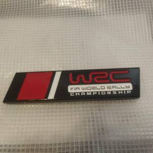 【送料無料】WRC 3Dエンブレム(両面テープ) 黒／赤 金属製 スバル　⑥