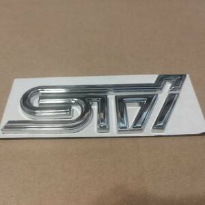[ бесплатная доставка ]STI эмблема металлизированный серебряный ширина 11cm× длина 4cm× толщина 5mm ① Subaru SUBARU металлический 