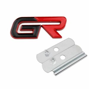 GR(ガズーレーシング) 3Dエンブレム(Fグリル用) 黒/赤/赤 横7.3cm×縦3cm×厚さ4mm ① TOYOTA GAZOO Racing 