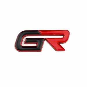 【送料込】GR(ガズーレーシング) 3Dエンブレム（両面テープ）黒/赤/赤 横7.3cm×縦3cm×厚さ4mm ⑥ TOYOTA GAZOO Racing