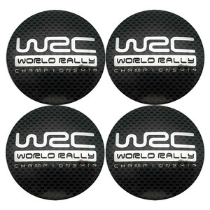 【送料無料】WRC ホイールキャップ(メッキシルバー)+シール 60ｍｍ カーボン柄 一台分(４個) ⑥ スバル SUBARU