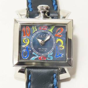 美品 稼働品 GAGA MILANO Napoleone Lady ガガミラノ ナポレオーネ クオーツ 腕時計 新品牛革レザーベルト .