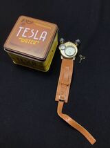 S6264【TESLA WATCH】テスラウォッチ スチームパンク メンズ腕時計 レトロアンティーク 真空管LEDランプ ユニーク腕時計_画像1