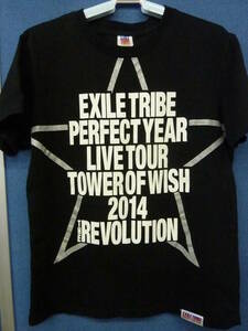 ■EXILE TRIBE TOWER OF WISH 2014 THE REVOLUTION スター Tシャツ ブラック 黒 サイズS■EXILE 三代目JSB GENERATIONS