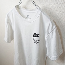 NIKE ナイキ ロゴプリント Tシャツ ホワイト 白 刺繍 ルーズフィット トレーニング ジョギング フィットネス sizeS 美品_画像4