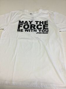 STAR WARS（スター・ウォーズ）May the force be with you◎Tシャツ◎Mサイズ◎白◎長期保管・デッドストック・未着用品◎タグ付◎ヨーダ