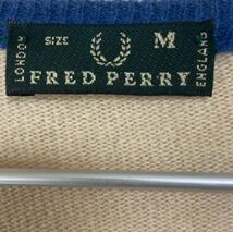 送料無料☆ FRED PERRY イタリア製　千鳥格子Vネックニット　フレッドペリー　M_画像2