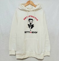 ベティちゃん スウェット パーカー 新品 レディース Lサイズ 裏起毛 長袖 Betty Boop 白系 送料無料 匿名配送 即決価格_画像2