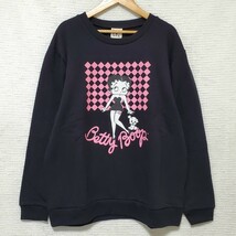 ベティちゃん パジー 新品 スウェット トレーナー レディース LLサイズ 2L XL 裏起毛 長袖 BettyBoop 黒 ブラック 送料無料 匿名 即決価格_画像2