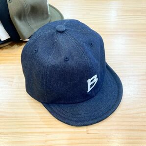 新品　ツイル　Ｂロゴ　アンパイアキャップ　デニム　ミリタリー　フリーサイズ　キャップ　帽子