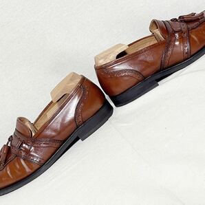 【Yves Saint Laurent】イヴ・サンローラン タッセル Uチップ スリッポン レザーシューズ 革靴 24.5cm ブラウンの画像6