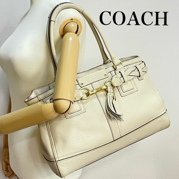 ■美品■COACH コーチ キャリーオールハンプトンズ 10529 レザーバッグ