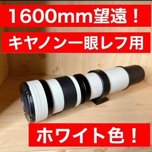 Canon一眼レフ用！超望遠レンズ！1600mmまでズーム！？驚異の長距離レンズ！これは凄い！白い色！おすすめ！綺麗！袋付き！