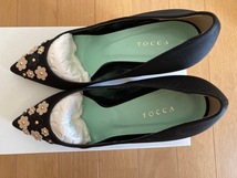 TOCCA トッカ レアな『LEATHER FLOWER PUMPS』パンプス ブラック 36 新品同様 23cm_画像5