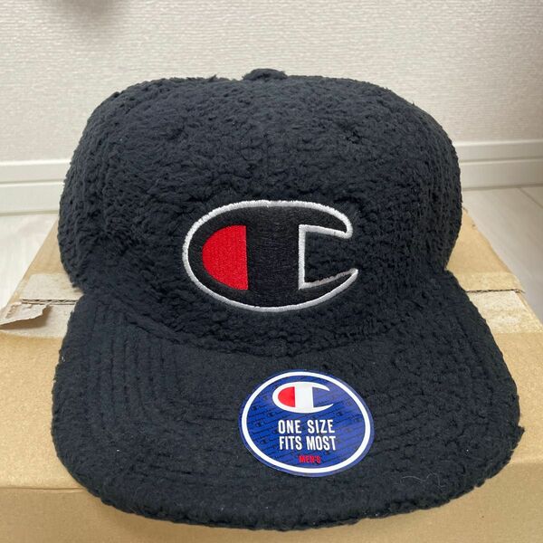 ☆新品☆未使用☆champion CAP チャンピオン　ボア　キャップ　帽子　ブラック　フリーサイズ　タグ付き　レア