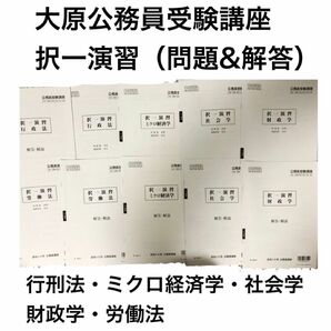 資格の大原公務員講座　択一演習(行政法、ミクロ経済学、社会学、財政学、労働法)