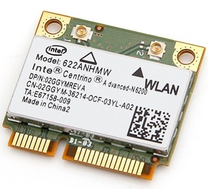 インテル Intel Centrino Advanced-N 6200 デュアルバンド 2.4/5.0GHz 802.11a/b/g/n 2x2 300Mbps 無線LANカード 622ANHMW