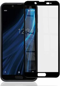 黒 AQUOS sense2 SH-01L SHV43 3D ガラス フィルム アコース センス ツー 曲面 保護 シール シート カバー 画面 Glass Film スクリーン