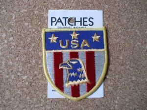 70s PATCHES米国製アメリカU.S.A.国旗 星条旗ビンテージUSAワッペン/イーグル白頭鷲エンブレム米国USA旅行ワシわし鷲EAGLE土産パッチ D14