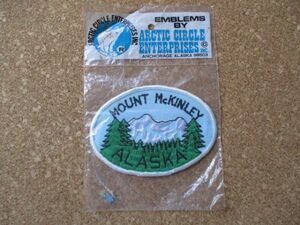 70s ALASKAマッキンリーMOUNT McKINLEYアラスカ ワッペン/ハイキング山登りデナリ山ビンテージ旅行Vintage雪山スーベニアPATCH登山USA D16