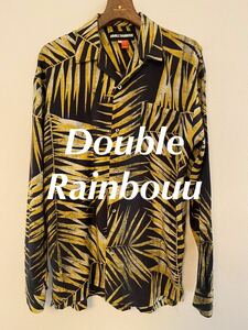Double Rainbouu ダブルレインボー 開襟シャツ アロハシャツ 長袖 ハワイアンシャツ オープンカラー ブラック