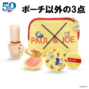 ⑦化粧品未使用 PAUL&JOE ドラえもん 50th コラボ モイスチュアライジング ファンデーションプライマー プレストパウダー チーク ポーチ無