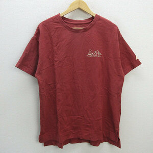 z■ケルティ/KELTY コーエン ロゴプリントTシャツ 7625-623【L】赤系/men's/28【中古】■