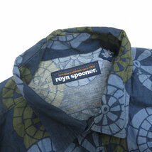 s■レインスプーナー/reyn spooner 総柄 胸ポケット付き半袖シャツ【XL】紺系/MENS/61【中古】_画像2