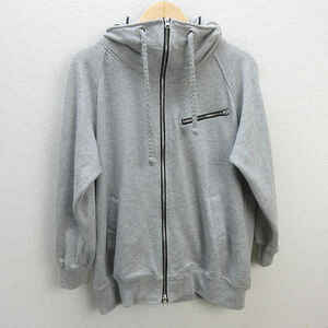 k# World Wide Love!/WORLD WIDE LOVE! full Zip parka / sweat [1] grey /MENS#92[ used ]