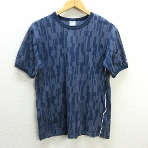 z■ナイキ/NIKE all patterned tech コットンTシャツ【M】青/men's/69【中古】■
