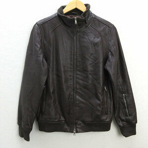 y■ユナイテッドアローズ/UNITED ARROWS GLR羊革 ラムレザージャケットJKT■茶【メンズS】MENS/296【中古】