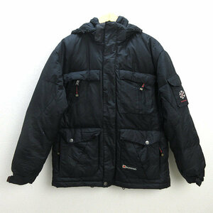 y■バートン/BURTON フーディーダウンジャケット/スノボJKT■黒【メンズL】MENSレトロ/135【中古】