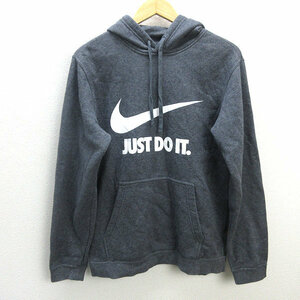 s■ナイキ/NIKE プルオーバーパーカー JUST DO IT.【M】灰/MENS/87【中古】