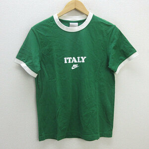 k■ナイキ/NIKE ITALYプリント リンガーTシャツ【M】緑/LADIES■111【中古】