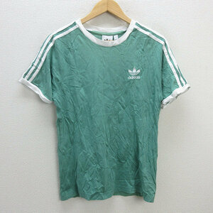 s■アデイダス/adidas FM3771 3-Stripes Tee/ラグラン【M】緑/MENS/239【中古】