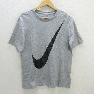 z■ナイキ/NIKE TEE ナイキ スウッシュ Tシャツ BV7646063【L】灰/men's/25【中古】■