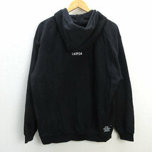 s■ジーユー/GU×SOPH. 1MW BY SOPH. ロゴプリント スウェットパーカー【L】黒/MENS/125【中古】_画像3