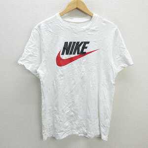 z■ナイキ/NIKE ロゴプリントTシャツ AR5005-100【L】白/men's/40【中古】■
