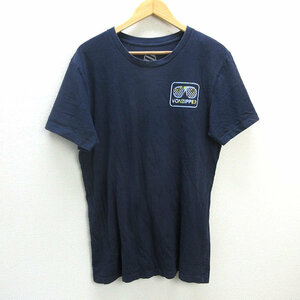 z■ボンジッパー/VONZIPPER プリントTシャツ【L】紺/men's/35【中古】■