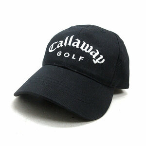 k■キャロウェイ/callaway GOLF ロゴ刺繍 ゴルフキャップ CAP 帽子/黒/MENS■74【中古】