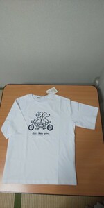 半袖 Tシャツ 白 ホワイト オーガニックコットン 犬 猫 イラスト 綿100％ M フリー 新品 未使用 セーブザチルドレン