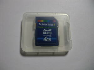 ケース付き　4GB　Transcend　SDHCカード　フォーマット済み　メモリーカード